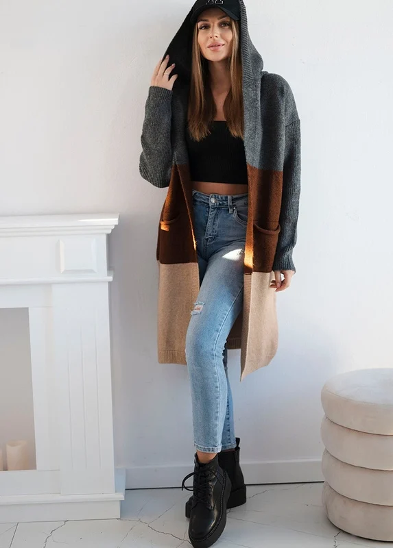 Sweter Kardigan z kapturem