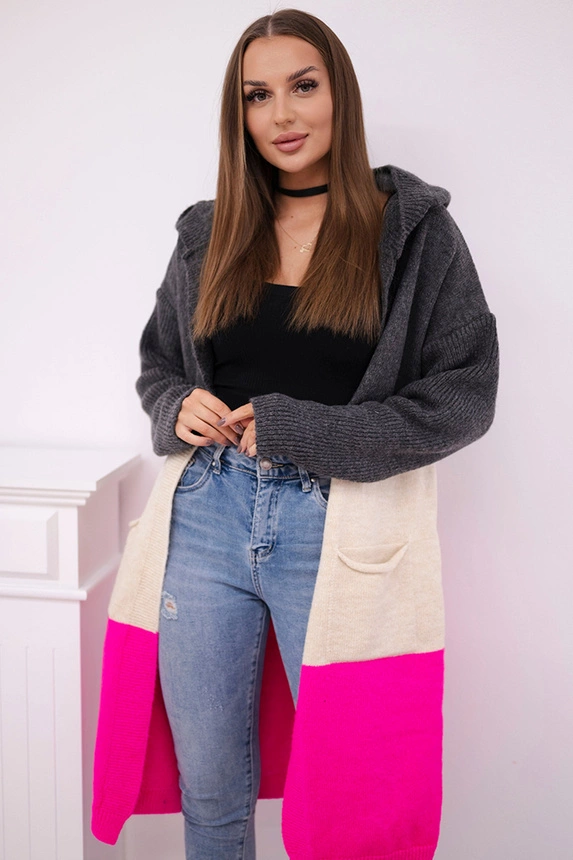 Sweter Kardigan z kapturem - obrazek 3