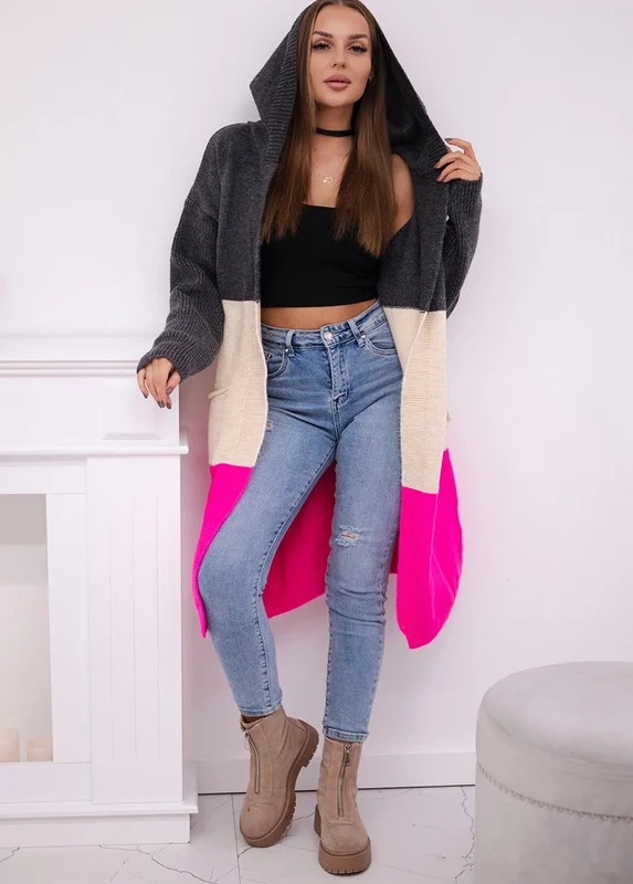 Sweter Kardigan z kapturem