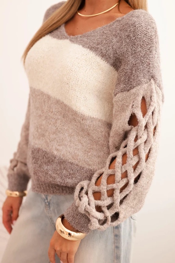 Sweter damski z warkoczami - obrazek 10